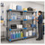 Lifestyle image of Millenia 4-Shelf Solid Polymer Shelving Unit - Gray for storage shown in a clean storage environment
