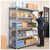 Lifestyle image of Millenia 5-Shelf Solid Polymer Shelving Unit - Gray for storage shown in a clean storage environment