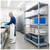 Lifestyle image of Millenia 5-Shelf Solid Polymer Shelving Unit - Gray for storage shown in a clean storage environment