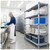 Lifestyle image of Millenia 5-Shelf Solid Polymer Shelving Unit - Gray for storage shown in a clean storage environment