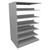 4-Post Double Entry Adder Shelving Unit - 6 Openings for small parts storage