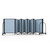 Full Motion Room Divider 25' - 9 Panels, Blue Tide Vinyl, Black Frame for storage