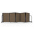 Full Motion Room Divider - 5 Panel, Black Frame, Walnut Fabric for storage