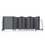 Full Motion Room Divider - 7 Panel, Black Frame, Stone Fabric for storage