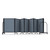 Full Motion Room Divider - 7 Panel, Black Frame, Summer Blue Fabric