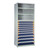 10-Drawer Steel Shelving with Drawers, 36" W x 18" D x 75" H, 4 Shelves, Six 4"H, Four 6"H, Included Dividers, Starter