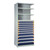 10-Drawer Steel Shelving with Drawers, 36" W x 18" D x 75" H, 4 Shelves, Six 4"H, Four 6"H, Included Dividers, Adder