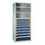 9-Drawer Steel Shelving with Drawers, 48" W x 24" D x 75" H, 4 Shelves, Four 4"H, Four 6"H, One 8"H, Included Dividers, Starter
