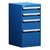 4-Drawer Compact Modular Drawer Cabinet 18'' W x 21''D - L3ABD-3422B
