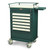Medication Bin Cart With Key Lock And 24 Removable 5'' Bins And Side Shelf