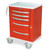 5-Drawer Lightweight Aluminum Emergency Crash Cart with 24'' Drawer Space