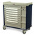 Dual Column Medication Bin Cart, Key Lock And 28 Removable Bins