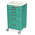 5-Drawer Narrow Steel Anesthesia Cart with Electronic Pushbutton Lock