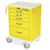 5-Drawer Steel Isolation Cart with Pushbutton Lock and Antimicrobial Top