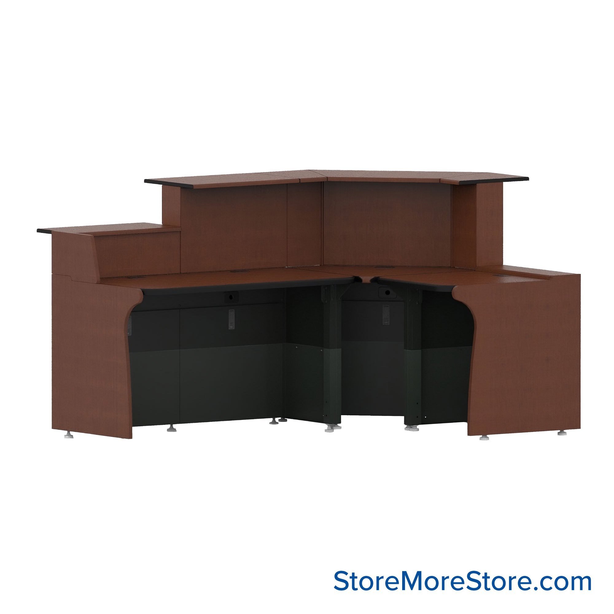 Security Desk Furniture Left Amber Maple[https://cdn11.bigcommerce.com/s-ae8l2aaf6n/product_images/attribute_value_images/30179.preview.png?t=1734015914] Gray Powder Coat[#434B43] SKU SMS-03-V133-SCA8672L-AMAP-GRAY