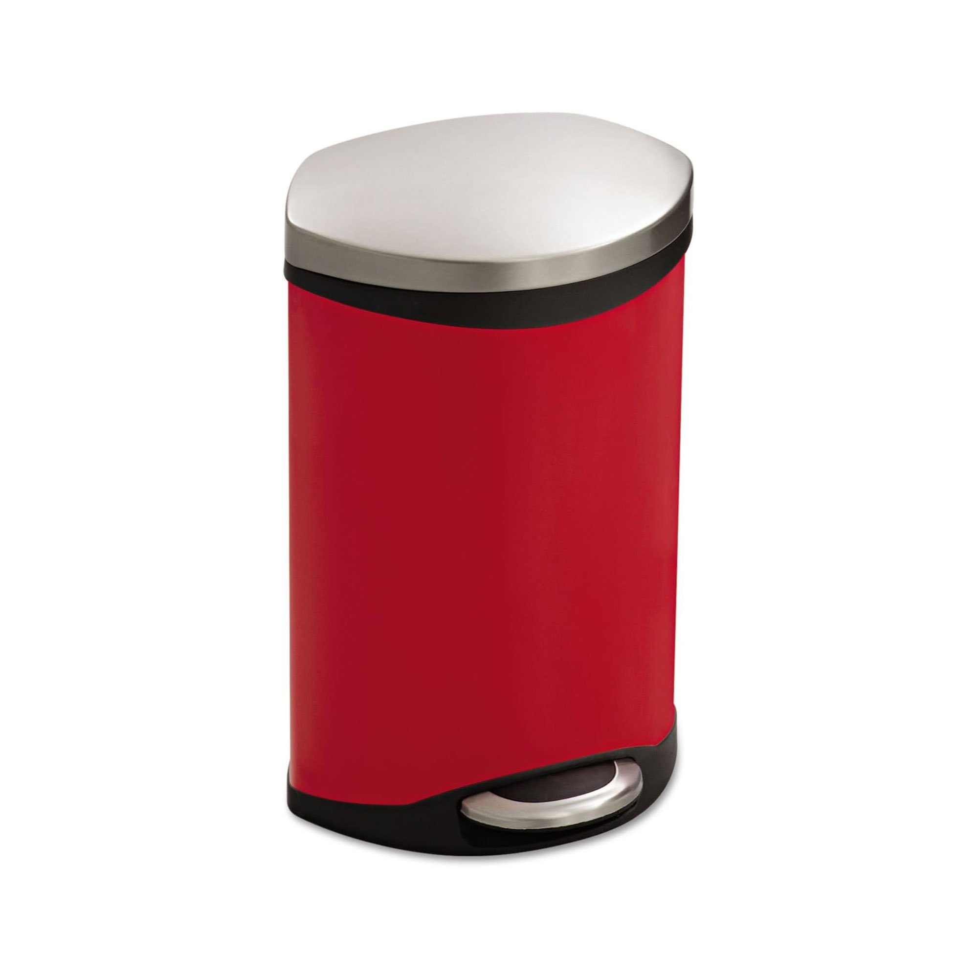 Ellipse Step-On Trash Can 3 Gallon Red[#E7203F] SKU SMS-13-V37-9901RD