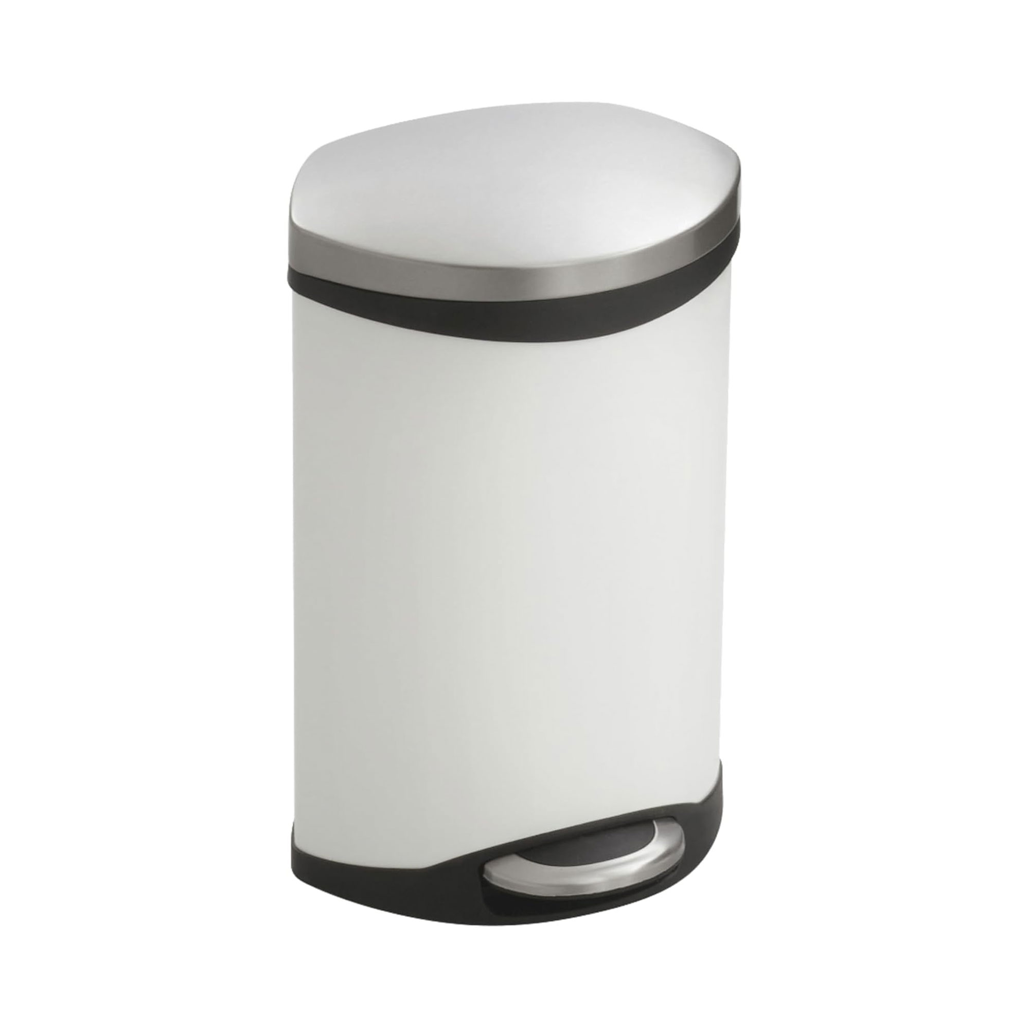 Ellipse Step-On Trash Can 3 Gallon White[#FFFFFF] SKU SMS-13-V37-9901WH