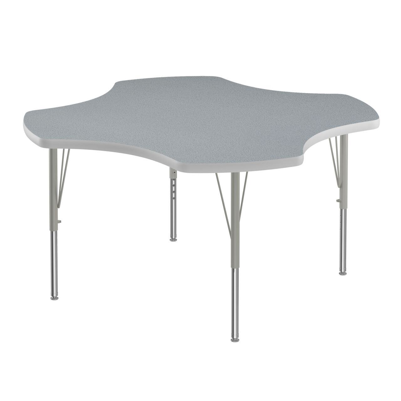 Adjustable Height Activity Tables-Clover Shaped Gray Granite[https://cdn11.bigcommerce.com/s-ae8l2aaf6n/product_images/attribute_value_images/38457.preview.jpg?t=1741097779] Gray[https://cdn11.bigcommerce.com/s-ae8l2aaf6n/product_images/attribute_value_images/38470.preview.png?t=1741097788] Silver Mist[https://cdn11.bigcommerce.com/s-ae8l2aaf6n/product_images/attribute_value_images/38478.preview.png?t=1741097793] SKU SMS-04-V28-A48-CLO-15-14-13