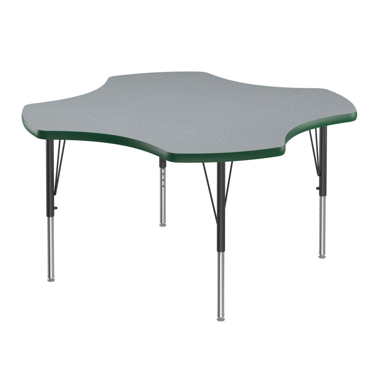 Adjustable Height Activity Tables-Clover Shaped Gray Granite[https://cdn11.bigcommerce.com/s-ae8l2aaf6n/product_images/attribute_value_images/38457.preview.jpg?t=1741097779] Green[https://cdn11.bigcommerce.com/s-ae8l2aaf6n/product_images/attribute_value_images/38471.preview.jpg?t=1741097788] Black/Chrome[https://cdn11.bigcommerce.com/s-ae8l2aaf6n/product_images/attribute_value_images/38477.preview.jpg?t=1741097793] SKU SMS-04-V28-A48-CLO-15-09-39
