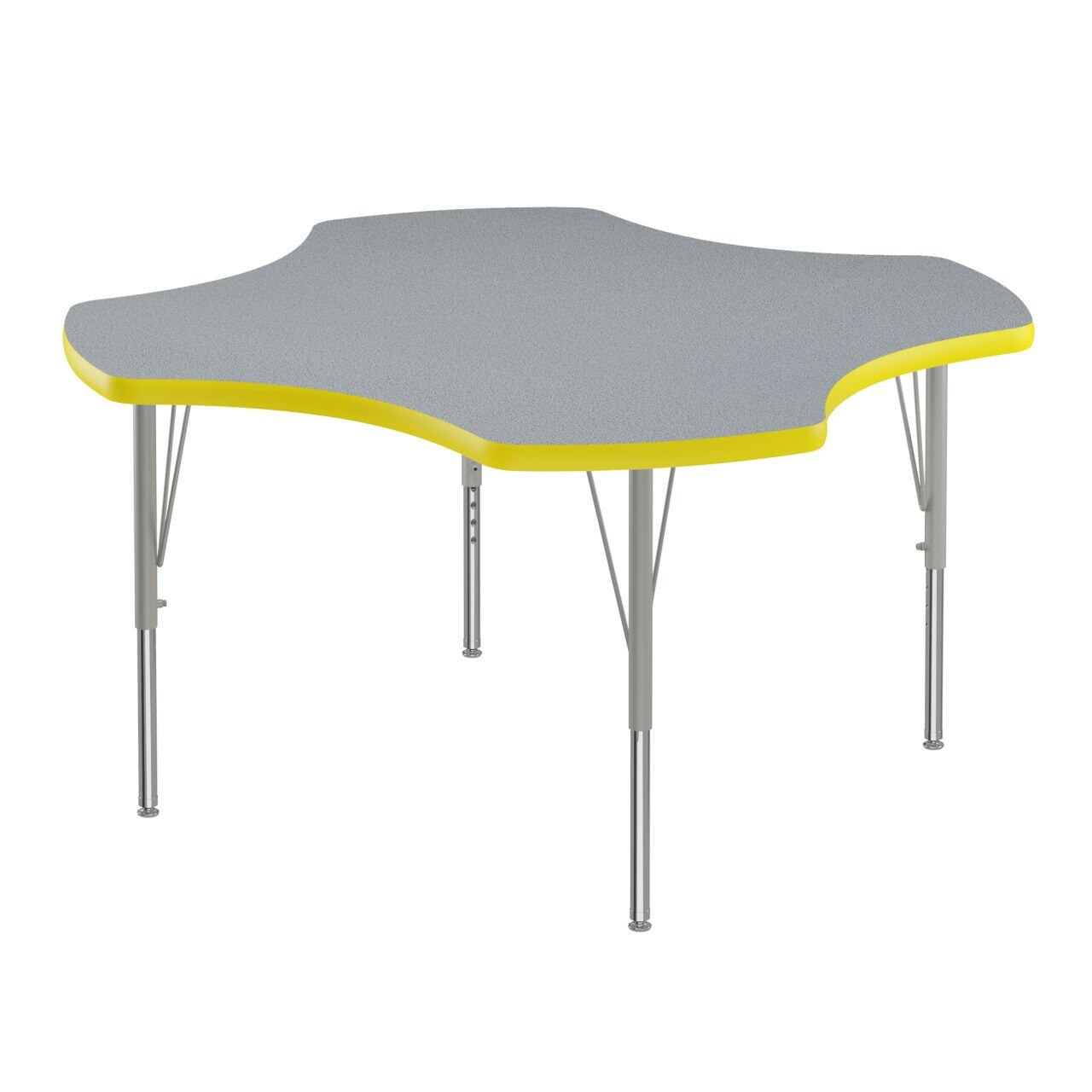 Adjustable Height Activity Tables-Clover Shaped Gray Granite[https://cdn11.bigcommerce.com/s-ae8l2aaf6n/product_images/attribute_value_images/38457.preview.jpg?t=1741097779] Yellow[https://cdn11.bigcommerce.com/s-ae8l2aaf6n/product_images/attribute_value_images/38474.preview.jpg?t=1741097790] Silver Mist[https://cdn11.bigcommerce.com/s-ae8l2aaf6n/product_images/attribute_value_images/38478.preview.png?t=1741097793] SKU SMS-04-V28-A48-CLO-15-14-38