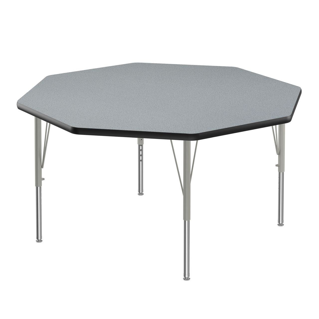 Adjustable Height Activity Tables-Octagonal Shaped Gray Granite[https://cdn11.bigcommerce.com/s-ae8l2aaf6n/product_images/attribute_value_images/38509.preview.jpg?t=1741102011] Black[https://cdn11.bigcommerce.com/s-ae8l2aaf6n/product_images/attribute_value_images/38519.preview.jpg?t=1741102017] Silver Mist[https://cdn11.bigcommerce.com/s-ae8l2aaf6n/product_images/attribute_value_images/38530.preview.png?t=1741102026] SKU SMS-04-V28-A48-OCT-15-14-09