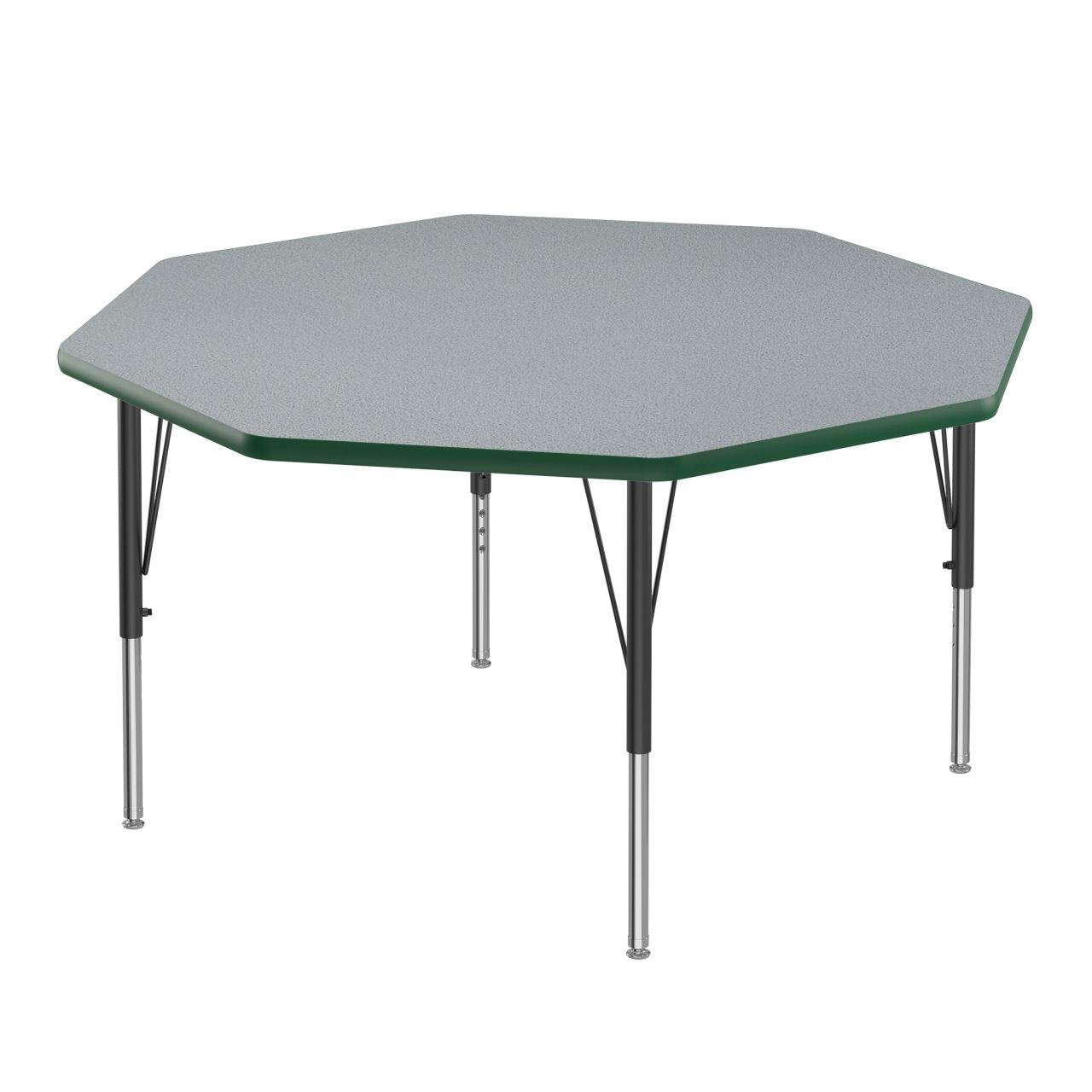 Adjustable Height Activity Tables-Octagonal Shaped Gray Granite[https://cdn11.bigcommerce.com/s-ae8l2aaf6n/product_images/attribute_value_images/38509.preview.jpg?t=1741102011] Green[https://cdn11.bigcommerce.com/s-ae8l2aaf6n/product_images/attribute_value_images/38523.preview.jpg?t=1741102020] Black/Chrome[https://cdn11.bigcommerce.com/s-ae8l2aaf6n/product_images/attribute_value_images/38529.preview.jpg?t=1741102025] SKU SMS-04-V28-A48-OCT-15-09-39