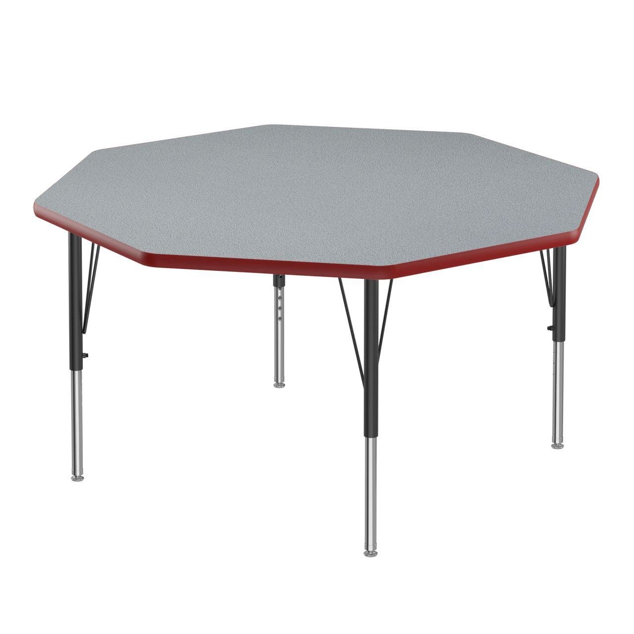Adjustable Height Activity Tables-Octagonal Shaped Gray Granite[https://cdn11.bigcommerce.com/s-ae8l2aaf6n/product_images/attribute_value_images/38509.preview.jpg?t=1741102011] Red[https://cdn11.bigcommerce.com/s-ae8l2aaf6n/product_images/attribute_value_images/38525.preview.jpg?t=1741102022] Black/Chrome[https://cdn11.bigcommerce.com/s-ae8l2aaf6n/product_images/attribute_value_images/38529.preview.jpg?t=1741102025] SKU SMS-04-V28-A48-OCT-15-09-35