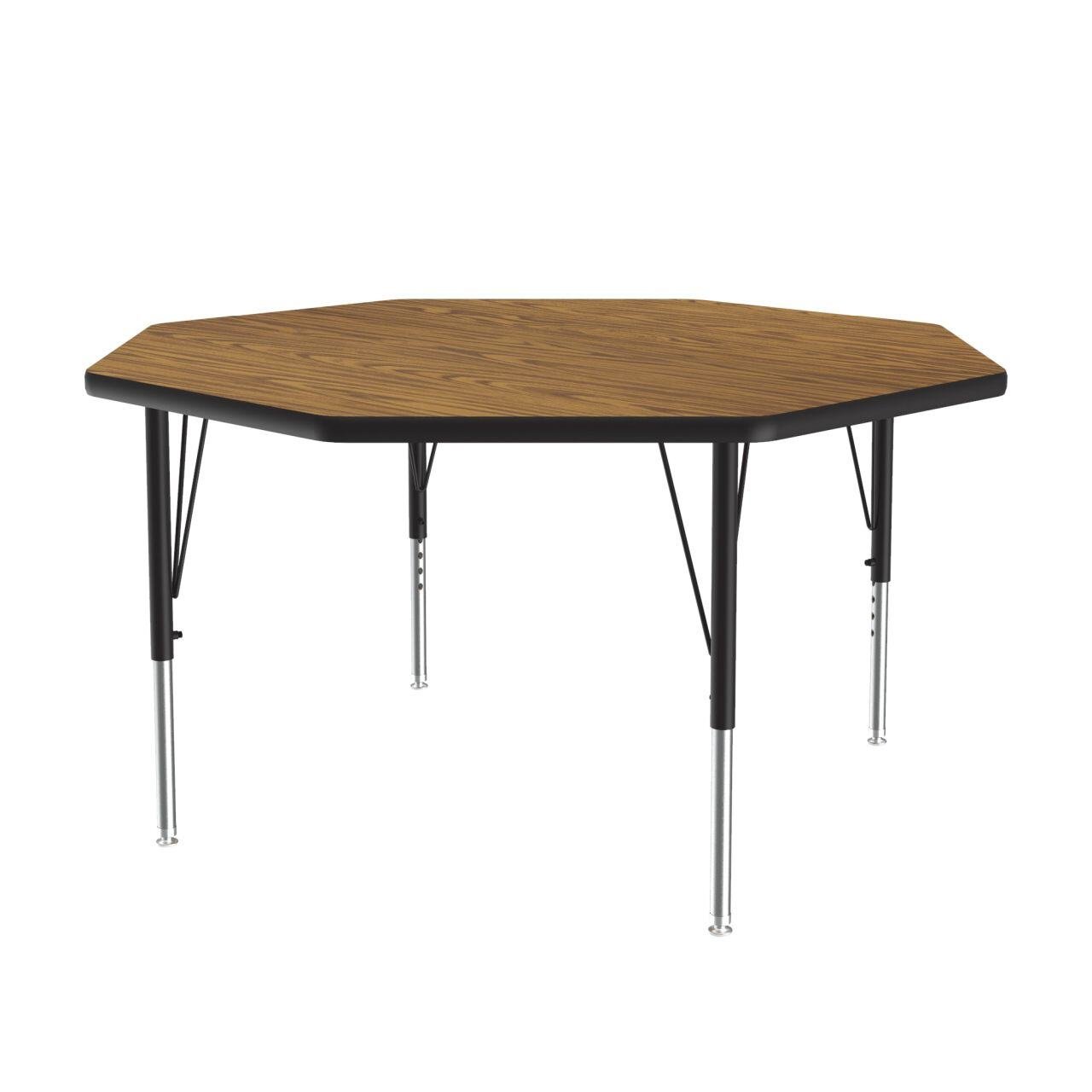 Adjustable Height Activity Tables-Octagonal Shaped Medium Oak[https://cdn11.bigcommerce.com/s-ae8l2aaf6n/product_images/attribute_value_images/38511.preview.jpg?t=1741102012] Black[https://cdn11.bigcommerce.com/s-ae8l2aaf6n/product_images/attribute_value_images/38519.preview.jpg?t=1741102017] Black/Chrome[https://cdn11.bigcommerce.com/s-ae8l2aaf6n/product_images/attribute_value_images/38529.preview.jpg?t=1741102025] SKU SMS-04-V28-A48-OCT-06