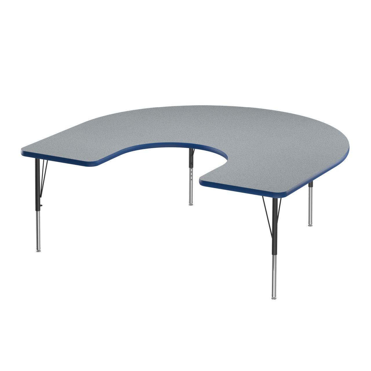 Adjustable Height Activity Tables-Horseshoe Shaped Gray Granite[https://cdn11.bigcommerce.com/s-ae8l2aaf6n/product_images/attribute_value_images/38535.preview.jpg?t=1741118992] Blue[https://cdn11.bigcommerce.com/s-ae8l2aaf6n/product_images/attribute_value_images/38547.preview.jpg?t=1741119001] Black/Chrome[https://cdn11.bigcommerce.com/s-ae8l2aaf6n/product_images/attribute_value_images/38555.preview.jpg?t=1741119007] SKU SMS-04-V28-A6066-HOR-15-09-37