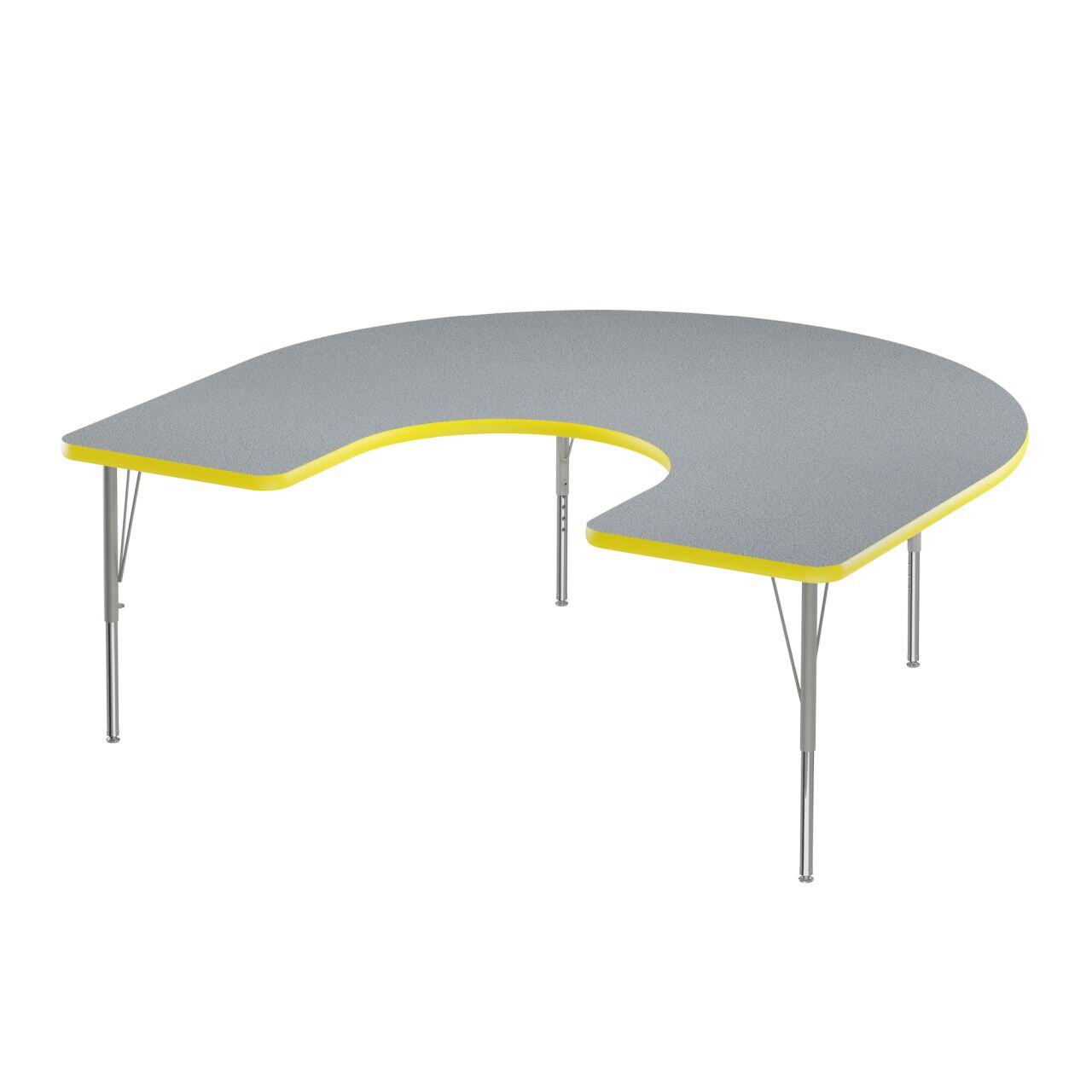 Adjustable Height Activity Tables-Horseshoe Shaped Gray Granite[https://cdn11.bigcommerce.com/s-ae8l2aaf6n/product_images/attribute_value_images/38535.preview.jpg?t=1741118992] Yellow[https://cdn11.bigcommerce.com/s-ae8l2aaf6n/product_images/attribute_value_images/38552.preview.jpg?t=1741119004] Silver Mist[https://cdn11.bigcommerce.com/s-ae8l2aaf6n/product_images/attribute_value_images/38556.preview.png?t=1741119007] SKU SMS-04-V28-A6066-HOR-15-14-38