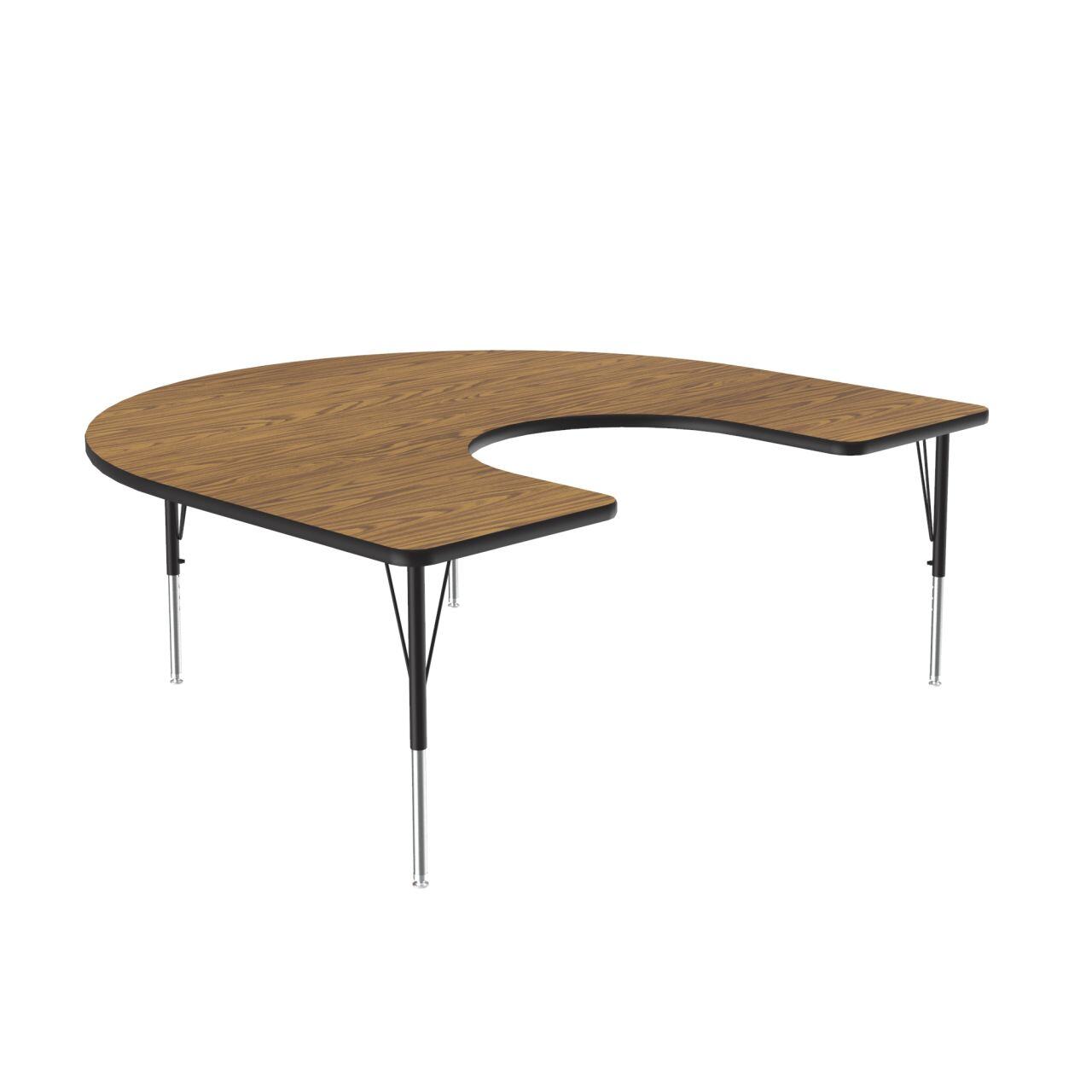Adjustable Height Activity Tables-Horseshoe Shaped Medium Oak[https://cdn11.bigcommerce.com/s-ae8l2aaf6n/product_images/attribute_value_images/38537.preview.jpg?t=1741118993] Black[https://cdn11.bigcommerce.com/s-ae8l2aaf6n/product_images/attribute_value_images/38545.preview.jpg?t=1741118999] Black/Chrome[https://cdn11.bigcommerce.com/s-ae8l2aaf6n/product_images/attribute_value_images/38555.preview.jpg?t=1741119007] SKU SMS-04-V28-A6066-HOR-06