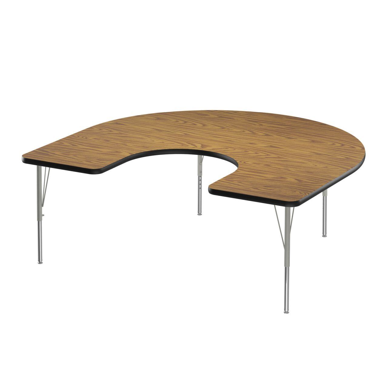 Adjustable Height Activity Tables-Horseshoe Shaped Medium Oak[https://cdn11.bigcommerce.com/s-ae8l2aaf6n/product_images/attribute_value_images/38537.preview.jpg?t=1741118993] Black[https://cdn11.bigcommerce.com/s-ae8l2aaf6n/product_images/attribute_value_images/38545.preview.jpg?t=1741118999] Silver Mist[https://cdn11.bigcommerce.com/s-ae8l2aaf6n/product_images/attribute_value_images/38556.preview.png?t=1741119007] SKU SMS-04-V28-A6066-HOR-06-14-09