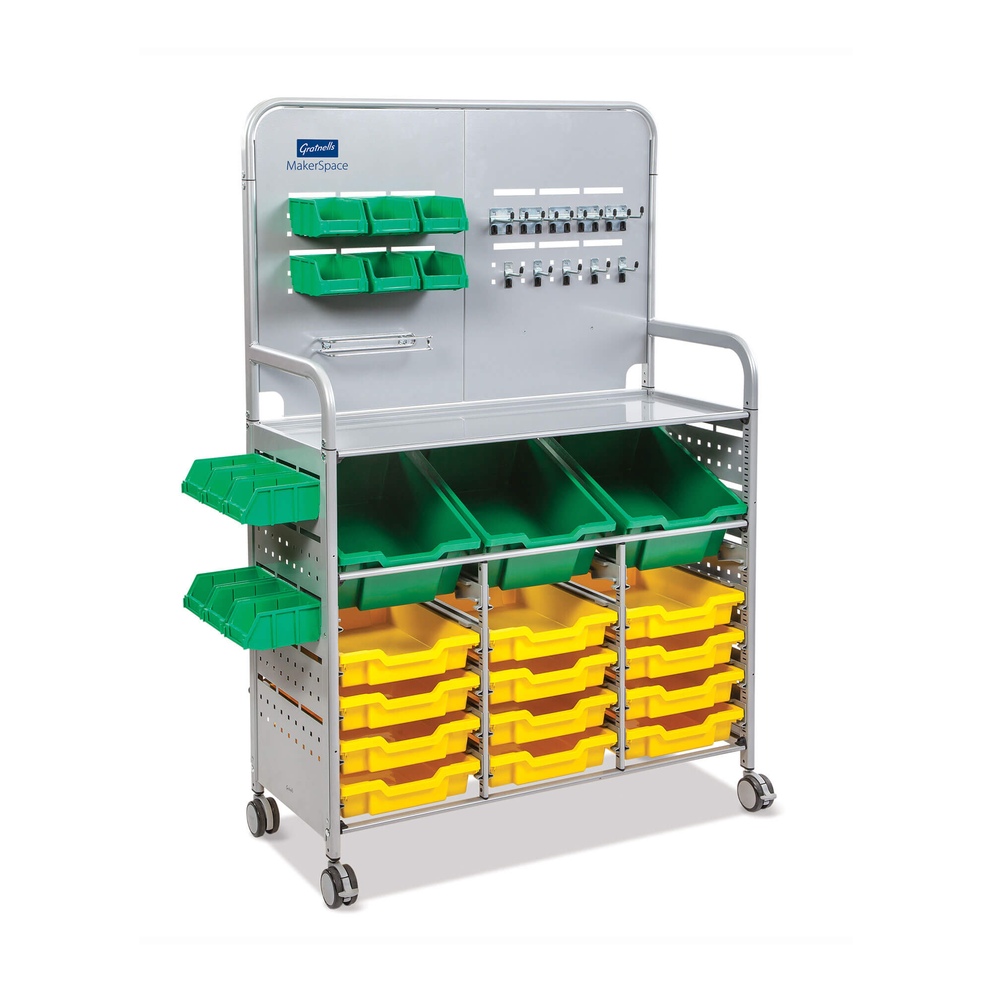 Makerspace Storage Cart Grass Green/Sunshine Yellow[#00994B;#FFE200] SKU SMS-02-V40-MST01441002