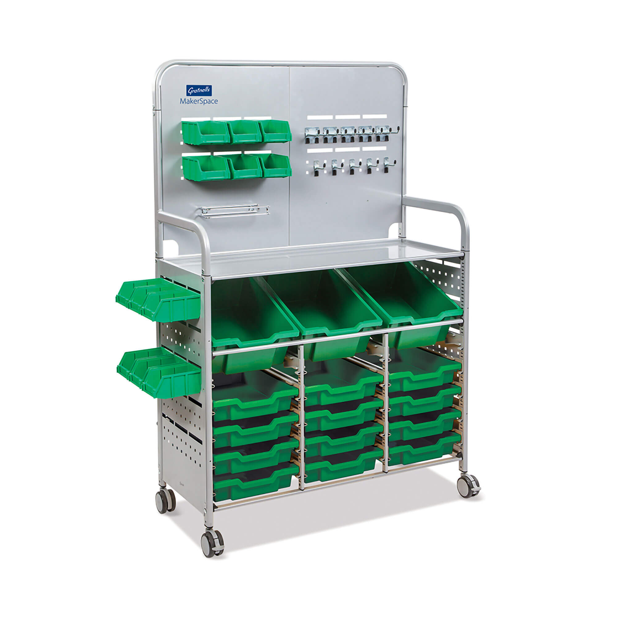 Makerspace Storage Cart Grass Green[#00994B] SKU SMS-02-V40-MST01441010