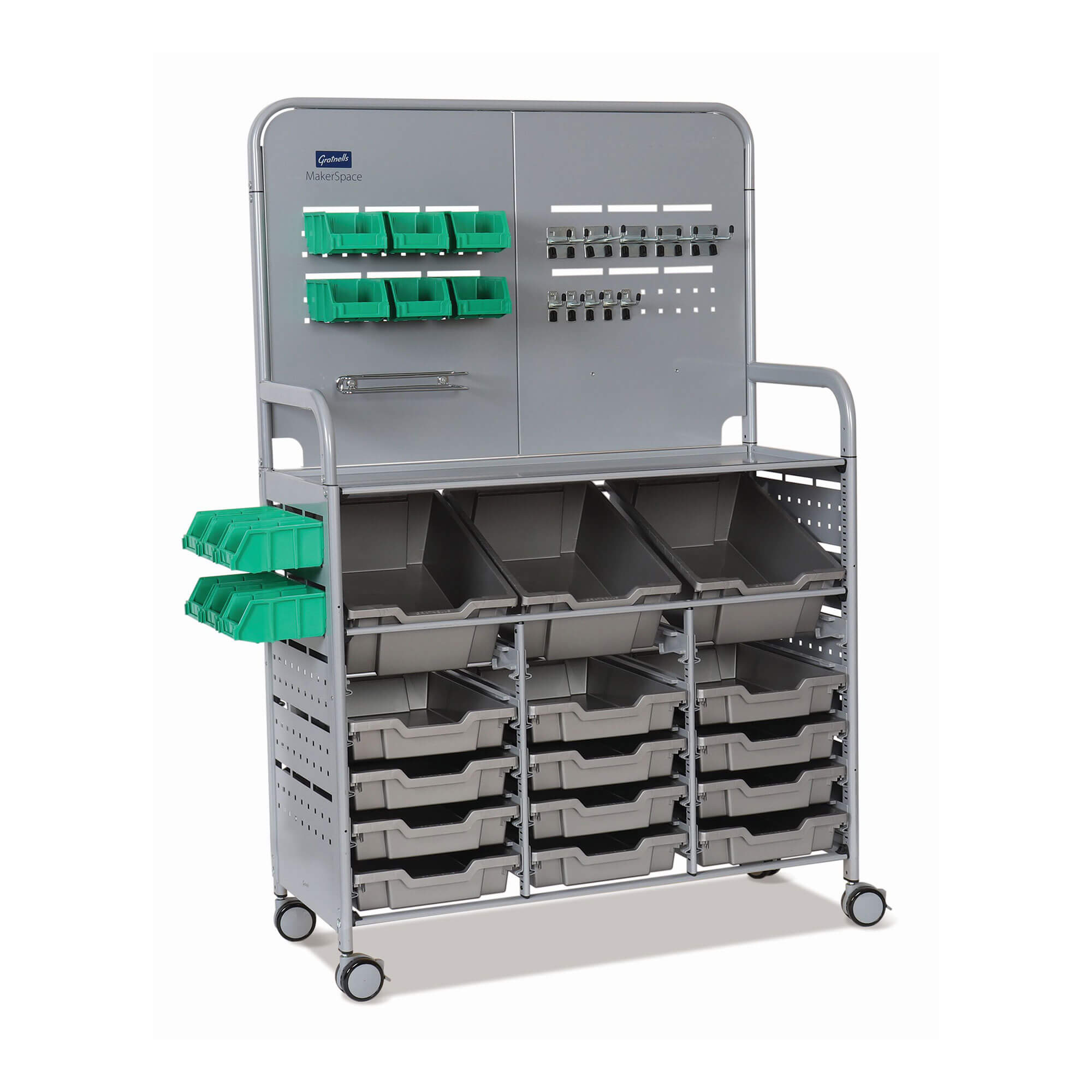 Makerspace Storage Cart Silver[#85888C] SKU SMS-02-V40-MST01442727