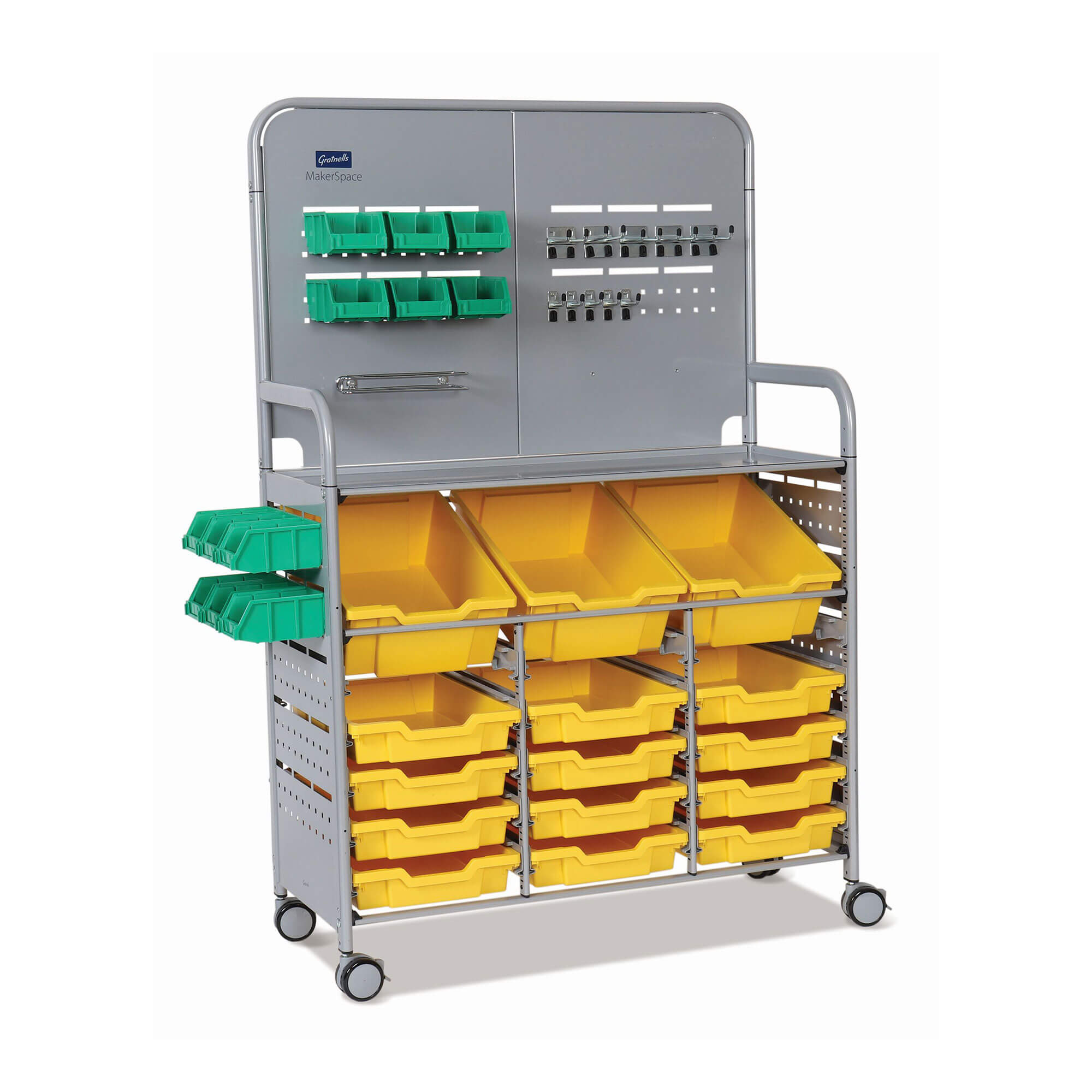 Makerspace Storage Cart Sunshine Yellow[#FFE200] SKU SMS-02-V40-MST01440202