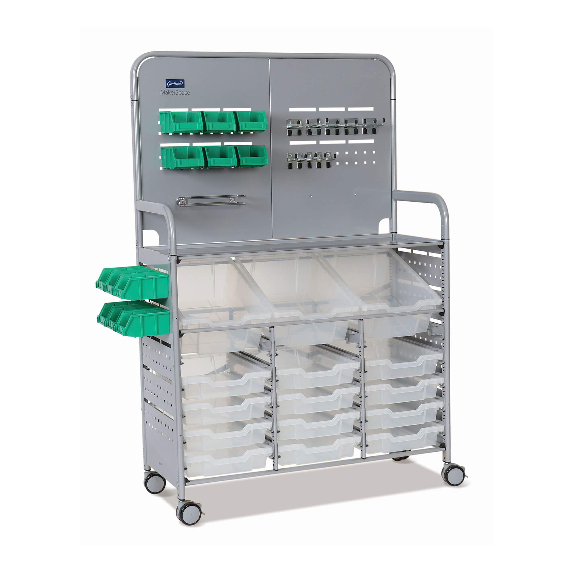 Makerspace Storage Cart Translucent[#F4F4F4] SKU SMS-02-V40-MST01442020