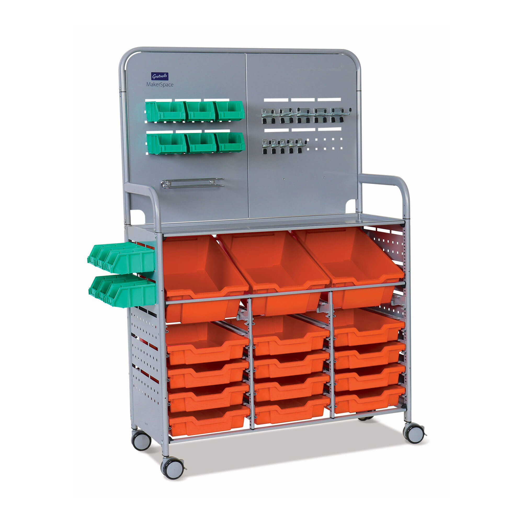 Makerspace Storage Cart Tropical Orange[#F15931] SKU SMS-02-V40-MST01440101