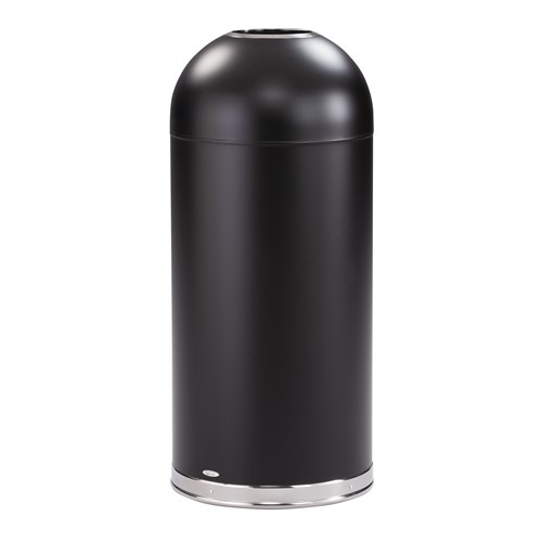 Compact Open Top Dome Trash Can 15 Gallon Black[#000000] SKU SMS-12-V37-9639BL