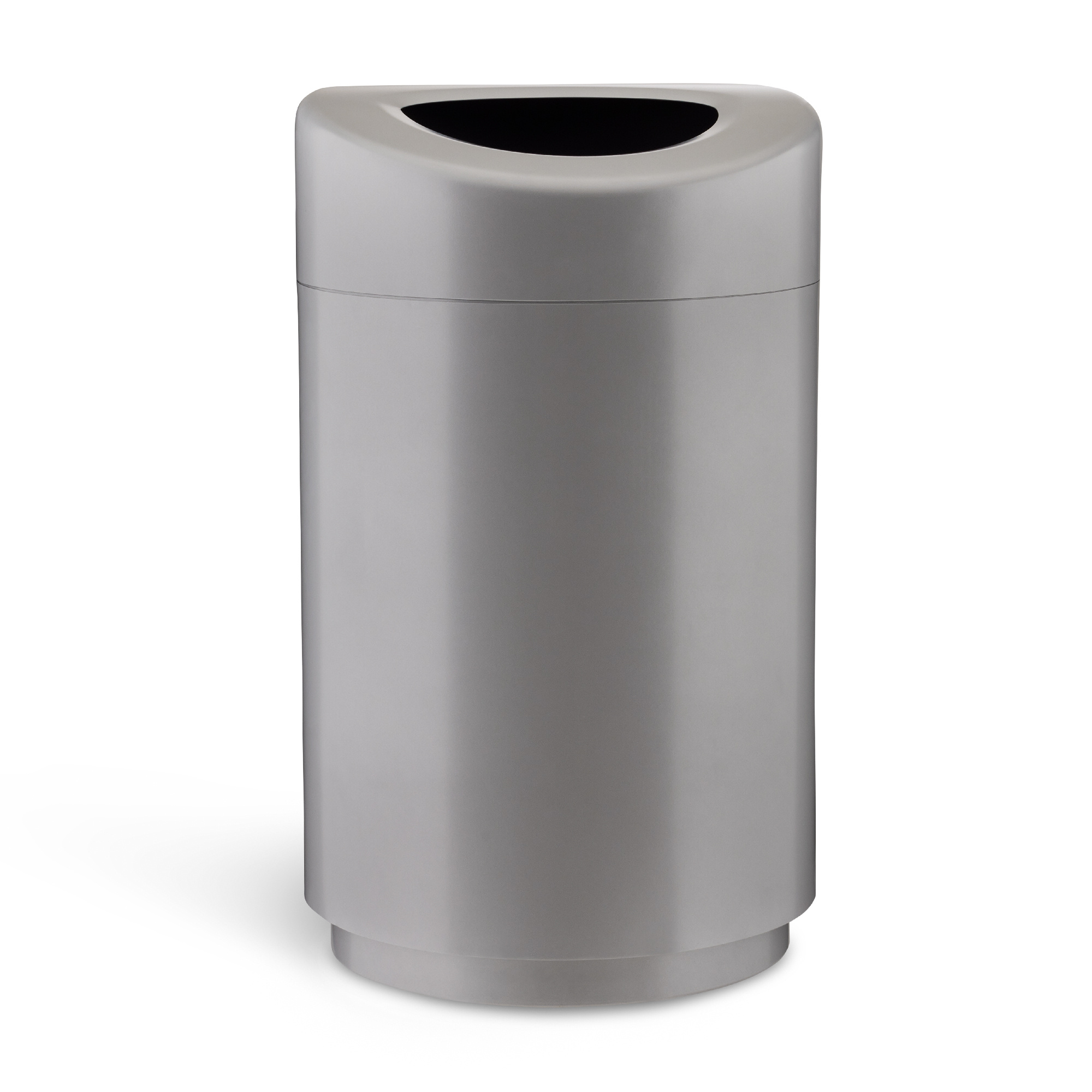 Open Top Trash Can with Liner 30 Gallon Silver[#8F9893] SKU SMS-12-V37-9920SL