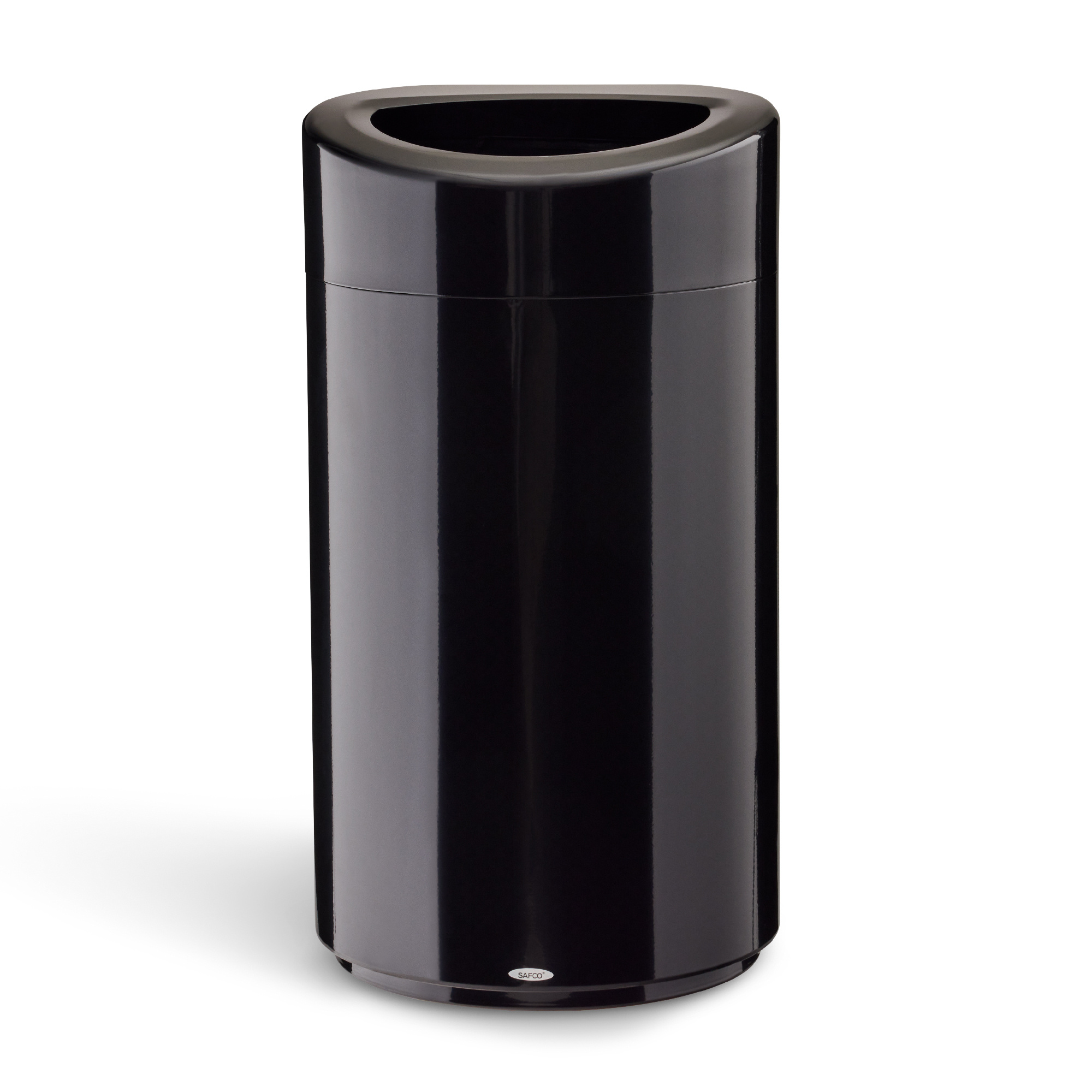 Open Top Steel Trash Can 14 Gallon Black[#000000] SKU SMS-12-V37-9921BL