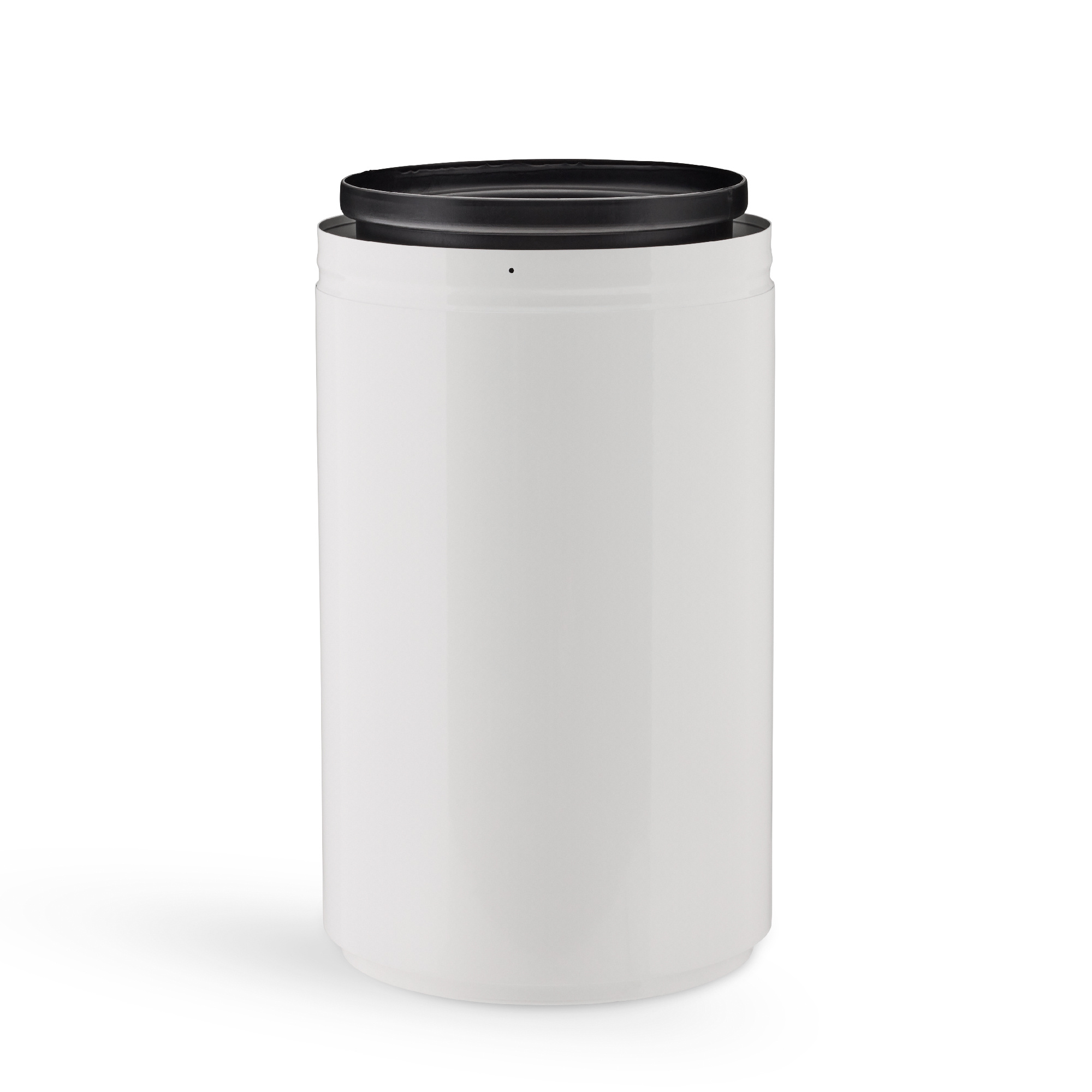 Open Top Steel Trash Can 14 Gallon White[#FFFFFF] SKU SMS-12-V37-9921WH