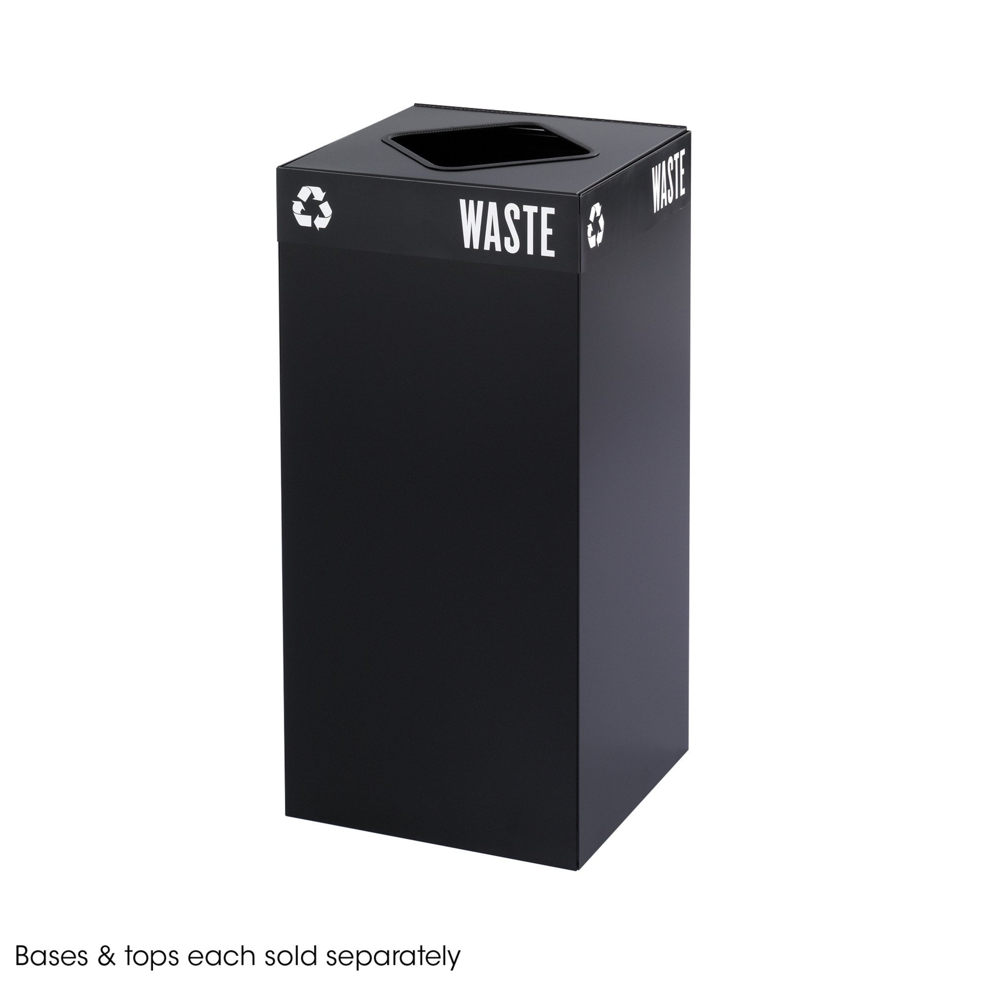 31-Gallon Steel Recycling Can Base Black[#000000] SKU SMS-12-V37-2982BL