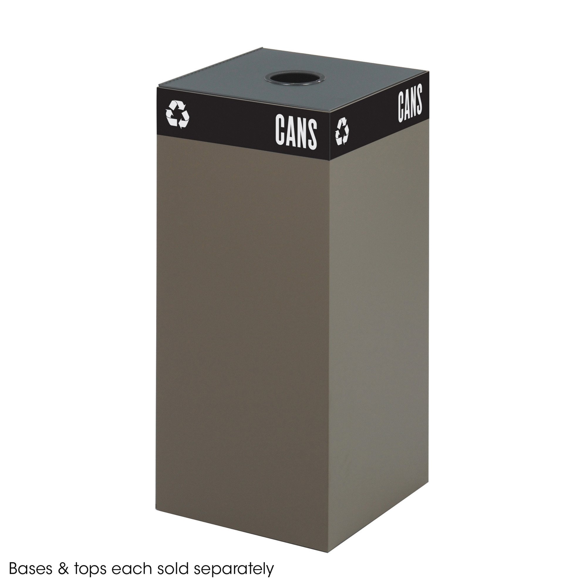 31-Gallon Steel Recycling Can Base Brown[#4E3B20] SKU SMS-12-V37-2982BR