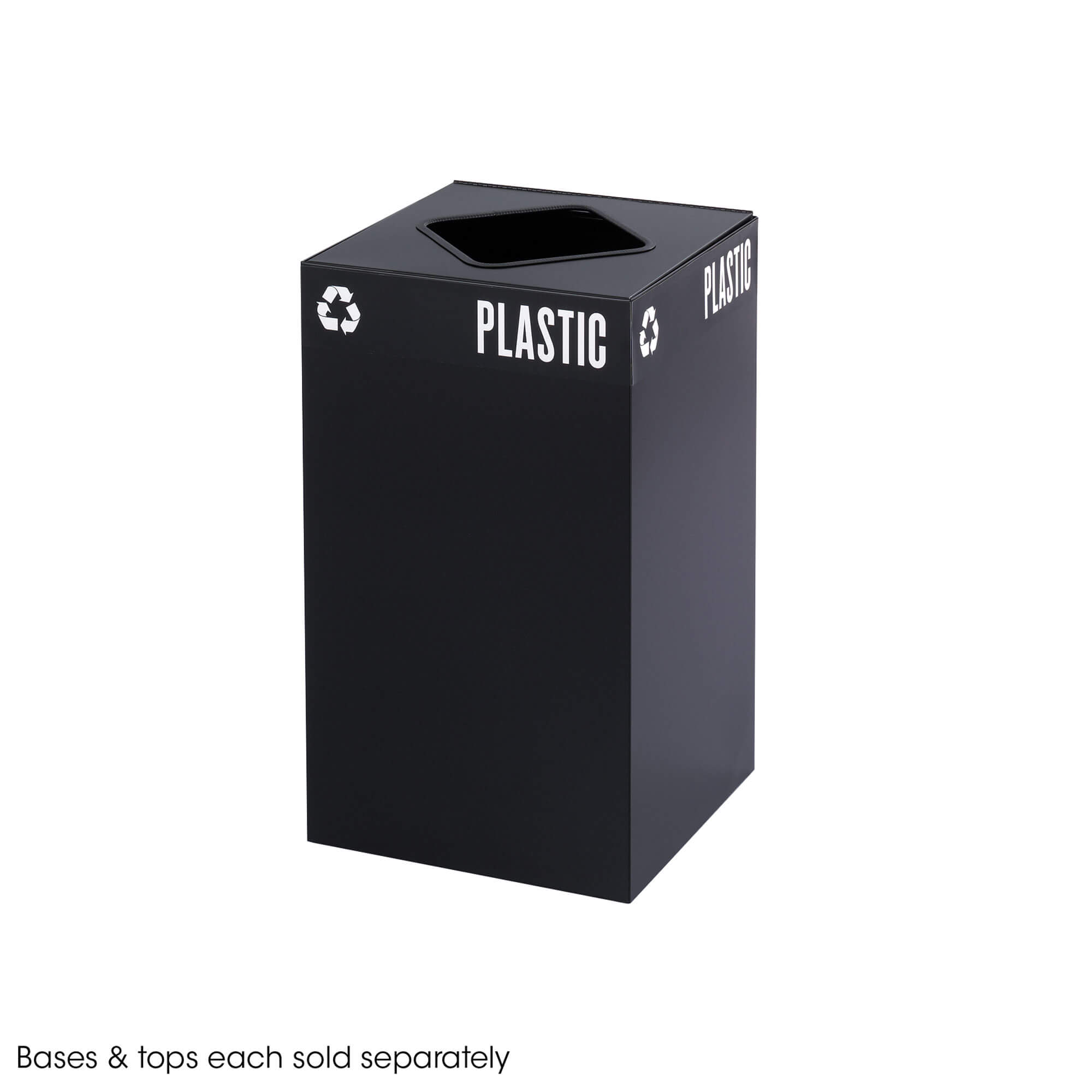 25-Gallon Steel Recycling Can Base Black[#000000] SKU SMS-12-V37-2981BL