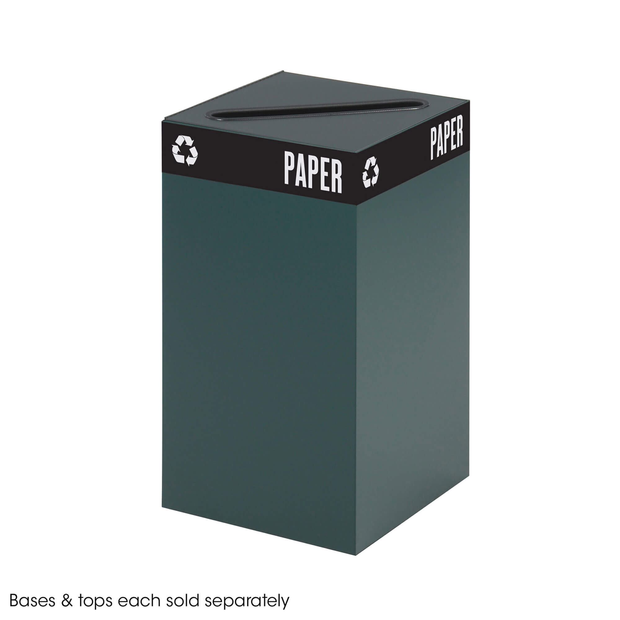 25-Gallon Steel Recycling Can Base Green[#B8C957] SKU SMS-12-V37-2981GN