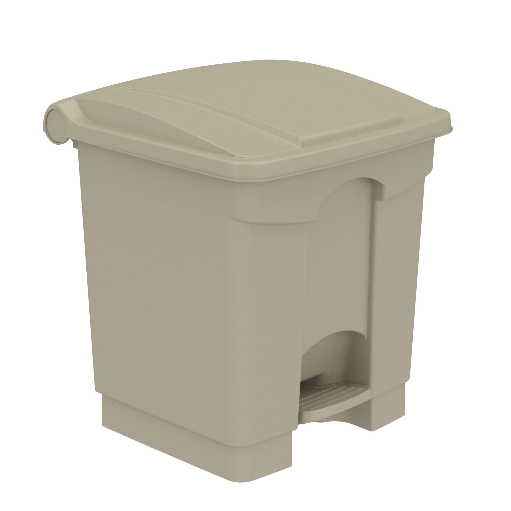 Compact Plastic Step-On Trash Can Tan[#A89C86] SKU SMS-12-V37-9924TN