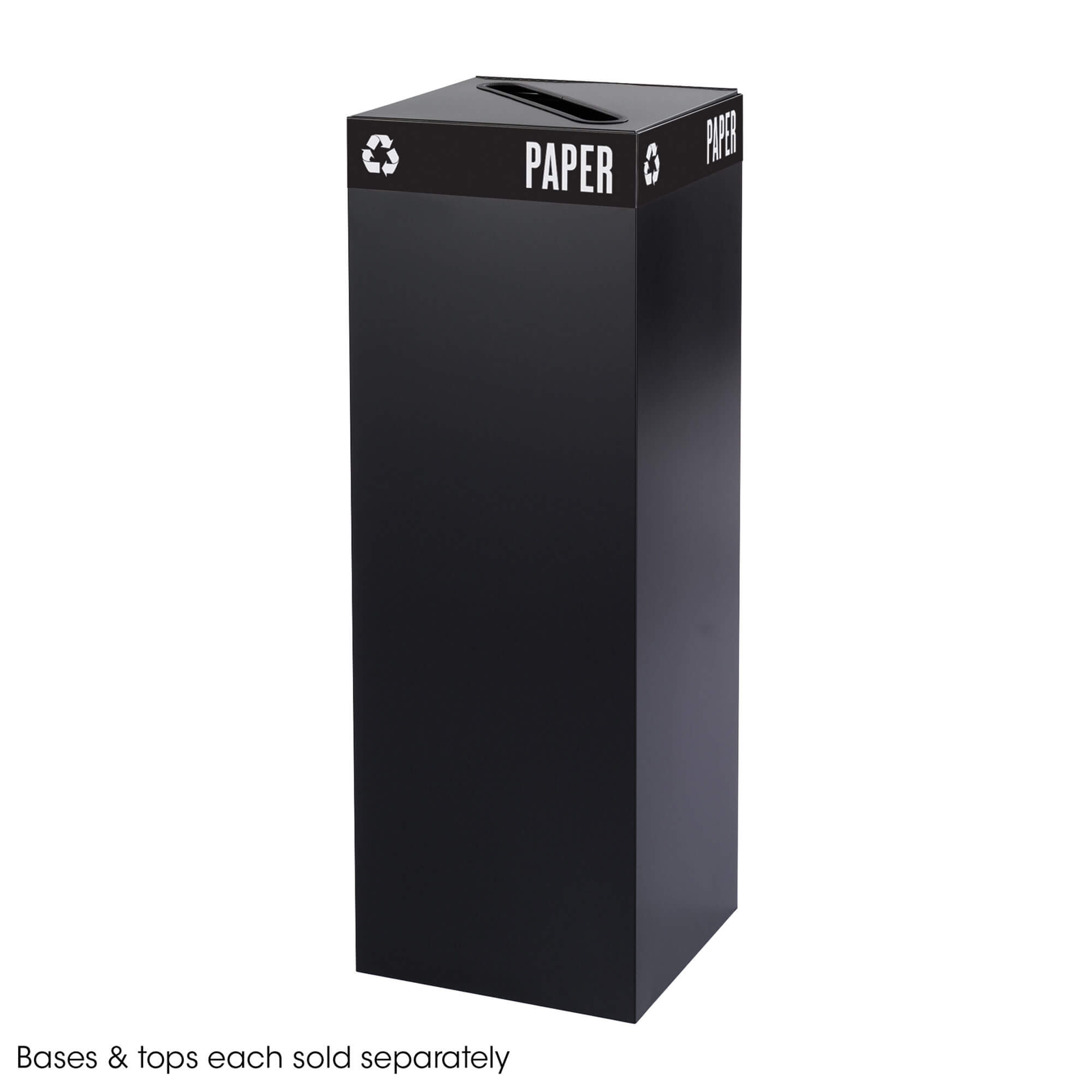42-Gallon Steel Recycling Can Base Black[#000000] SKU SMS-12-V37-2984BL