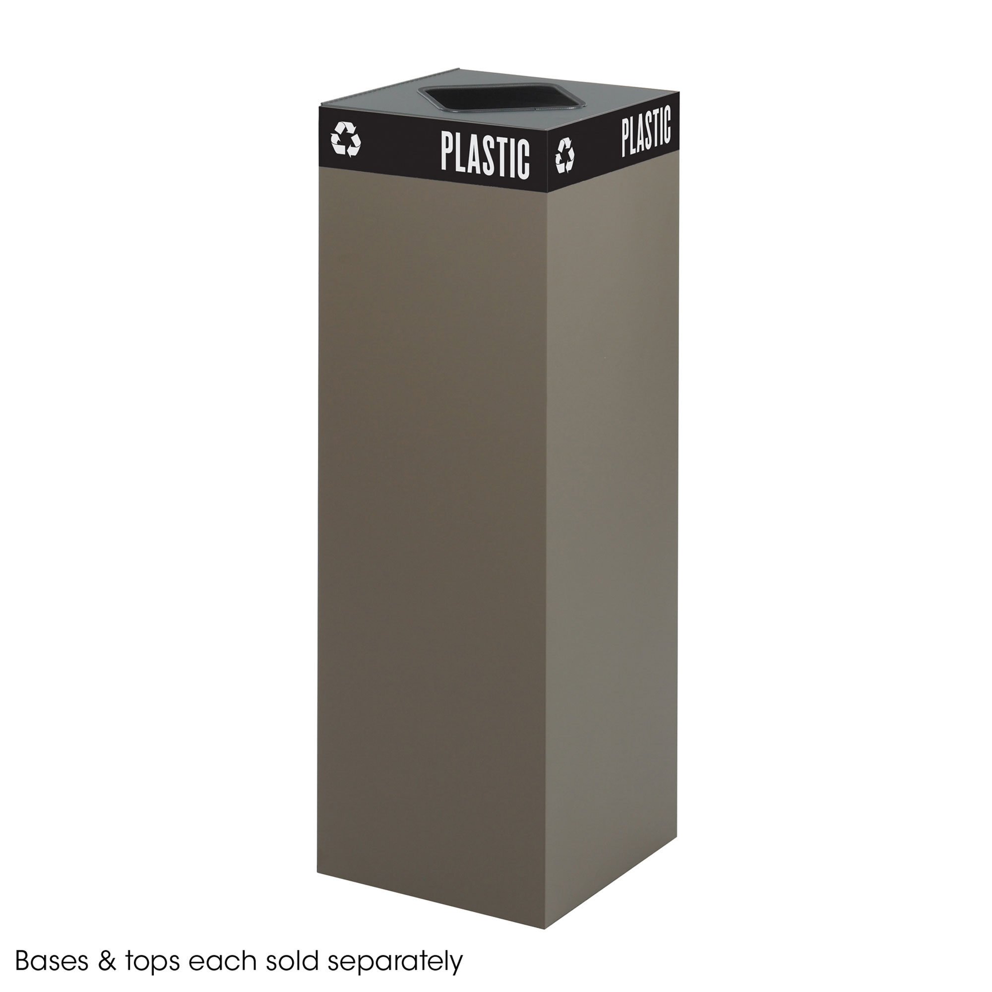 42-Gallon Steel Recycling Can Base Brown[#4E3B20] SKU SMS-12-V37-2984BR
