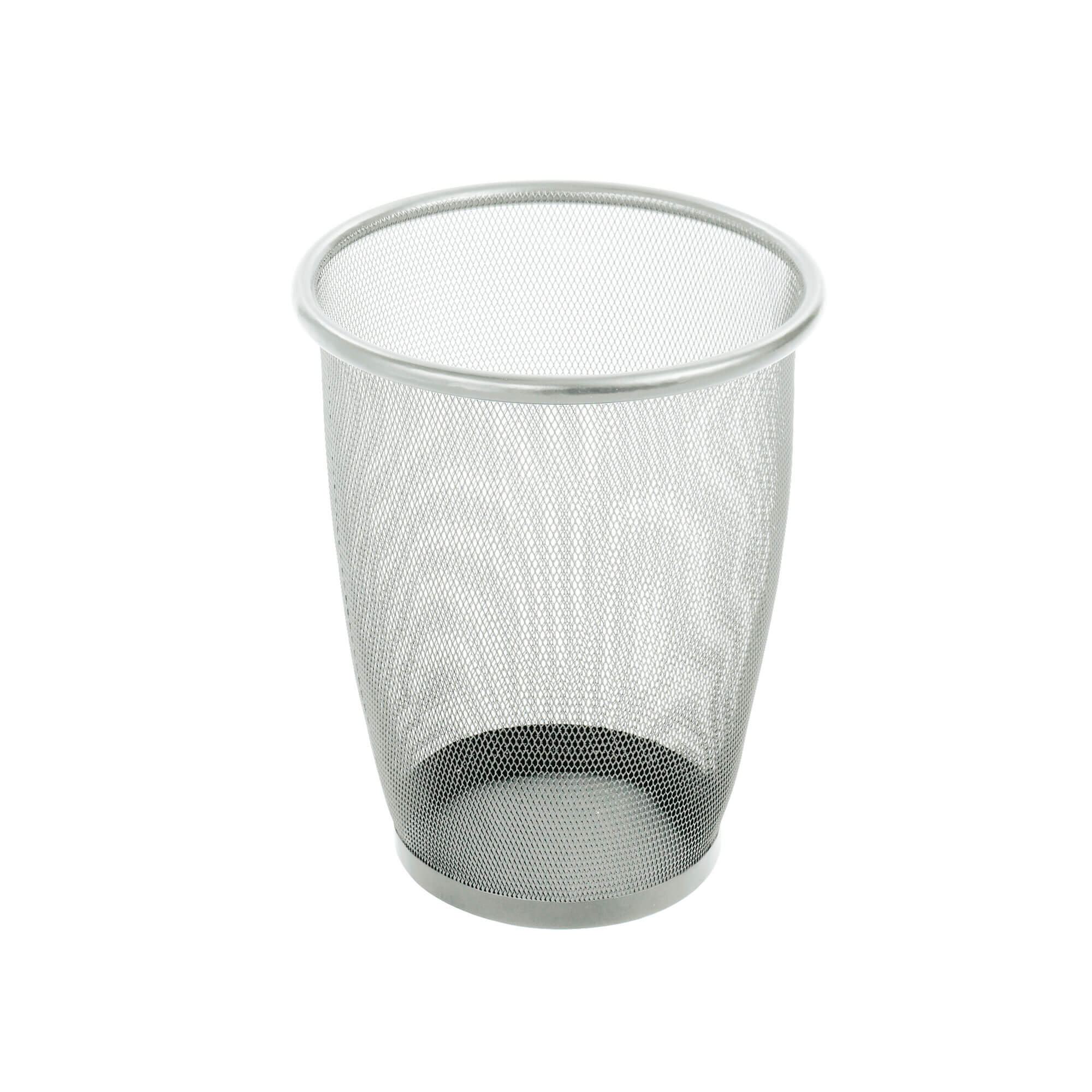 Onyx Mesh Round Wastebasket 5-Gallon Silver[#8F9893] SKU SMS-12-V37-9717SL